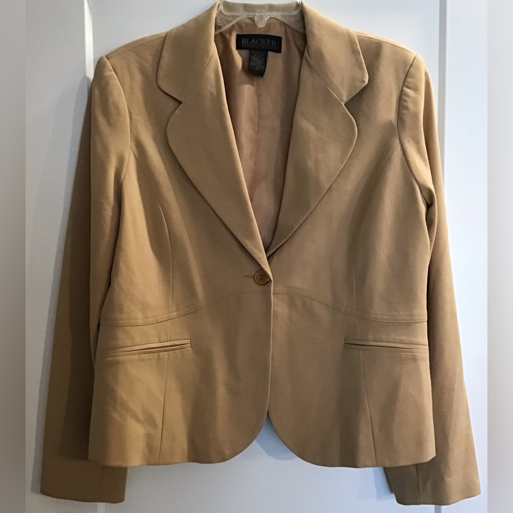 Blacker By Stanley Blacker Tan One Button Blazer … - image 2